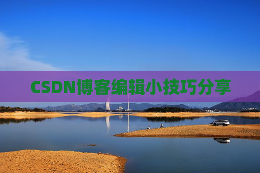 CSDN博客编辑小技巧分享